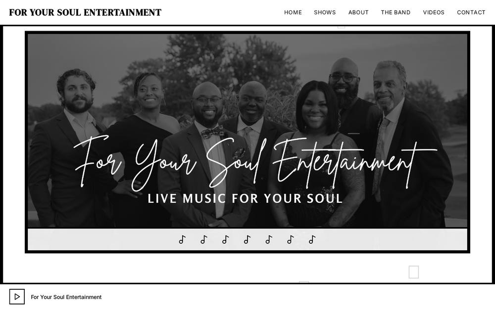 Screenshot of For Your Soul Entertainment website