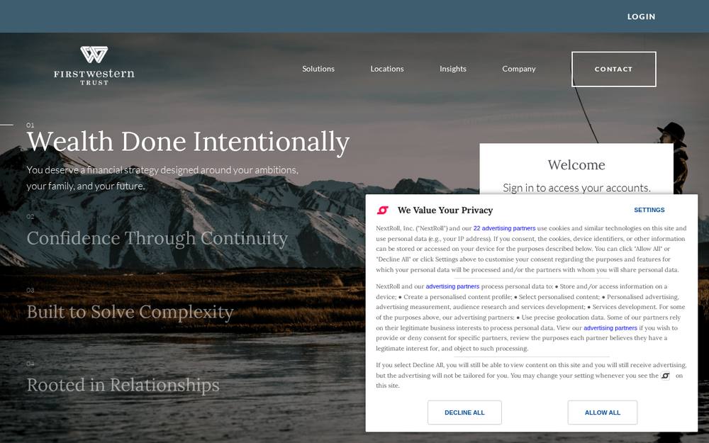 Screenshot of First Western Trust Bank website